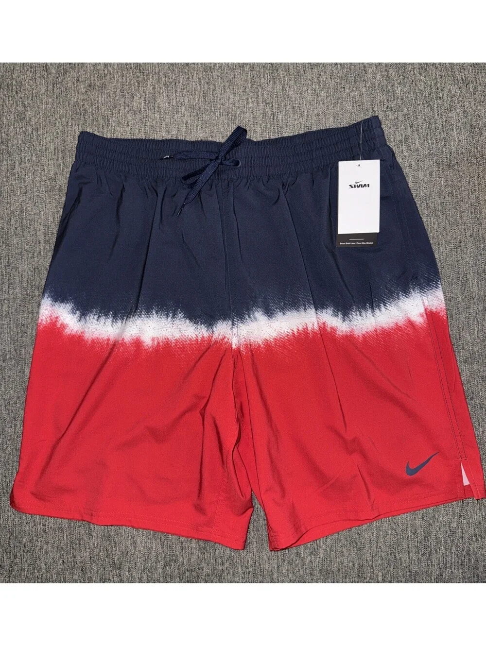 Nike Swim USA Men's XL Ocean Merge Volley Trunks NESSF547-934 Red, White, Blue